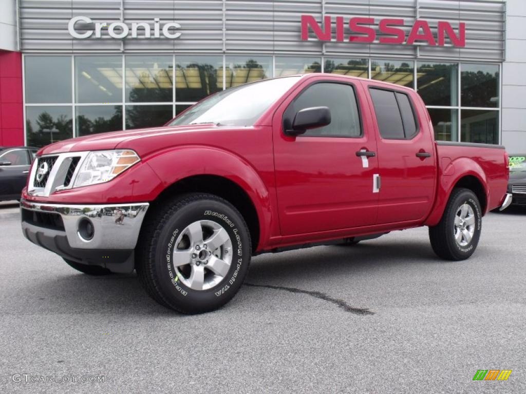 2010 Frontier SE Crew Cab - Red Alert / Graphite photo #1