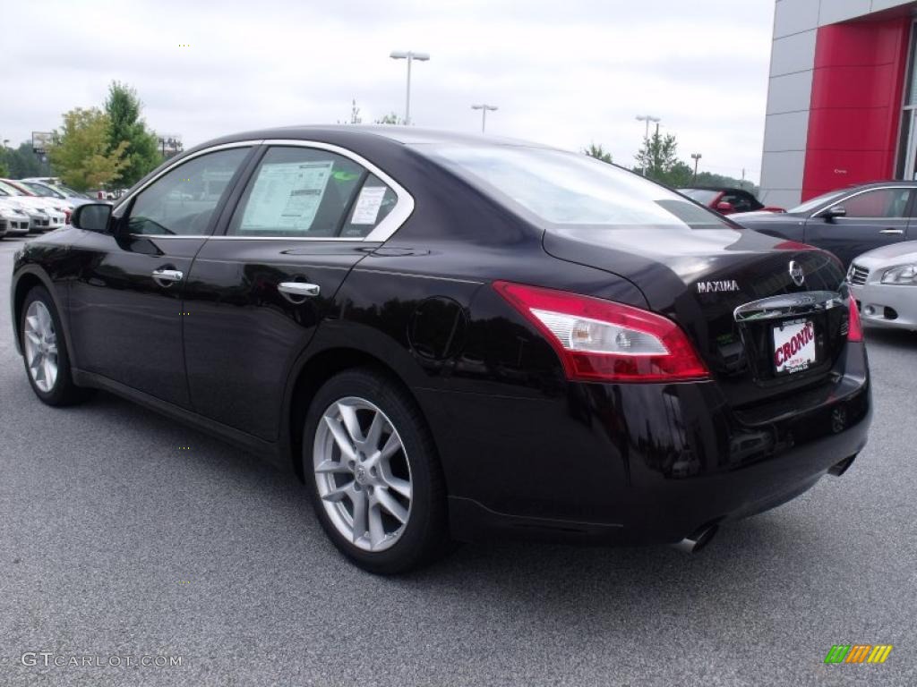 2010 Maxima 3.5 S - Crimson Black / Caffe Latte photo #3