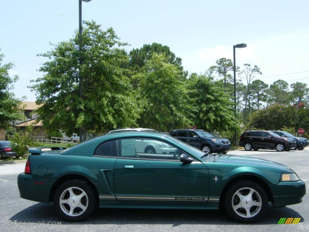 2001 Mustang V6 Coupe - Dark Highland Green / Medium Parchment photo #6