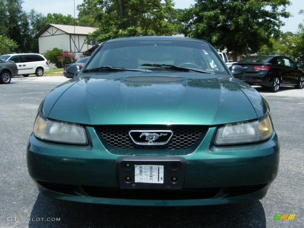 2001 Mustang V6 Coupe - Dark Highland Green / Medium Parchment photo #8