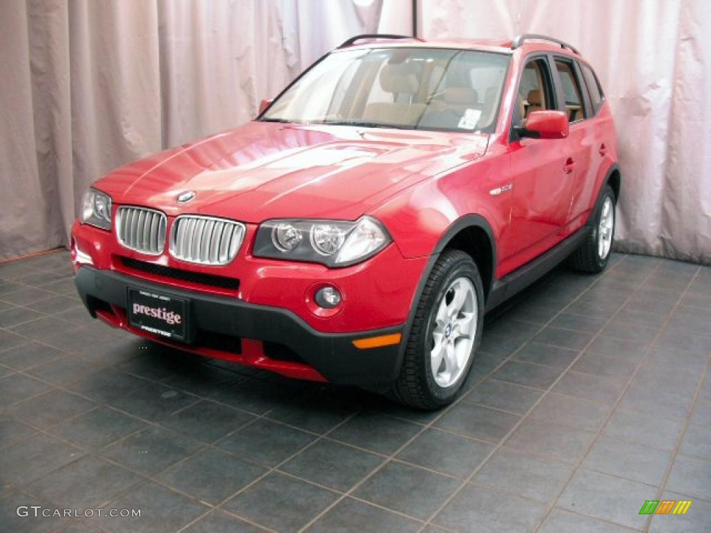 2007 X3 3.0si - Crimson Red / Sand Beige photo #1