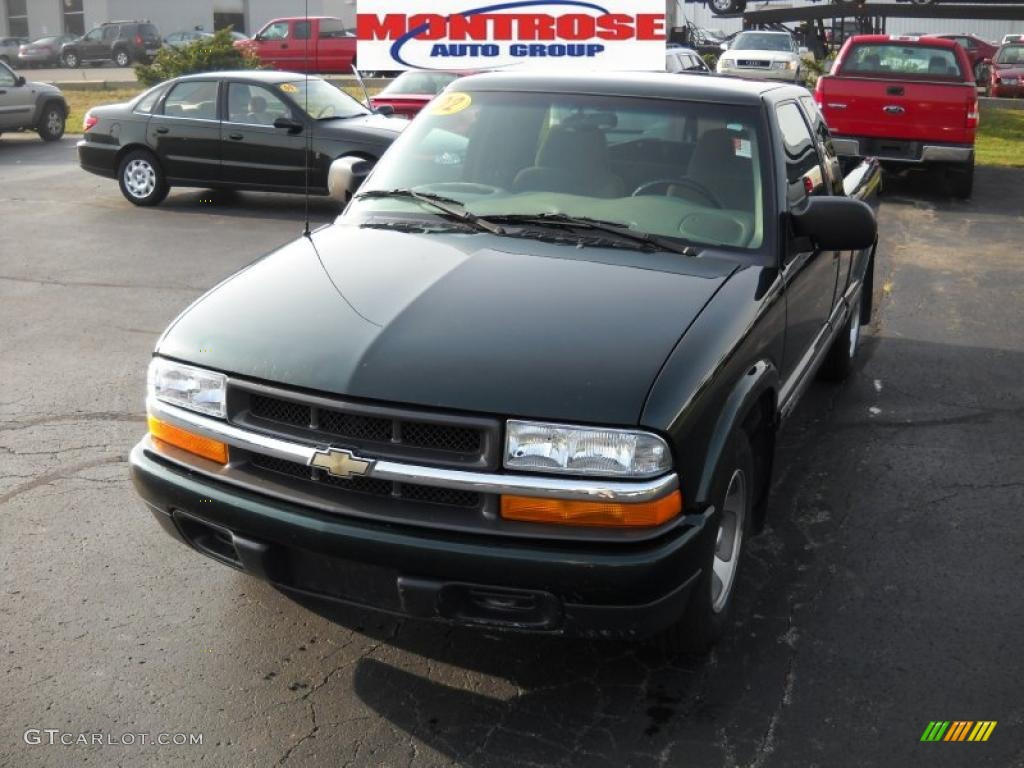 2002 S10 LS Extended Cab - Forest Green Metallic / Medium Gray photo #18