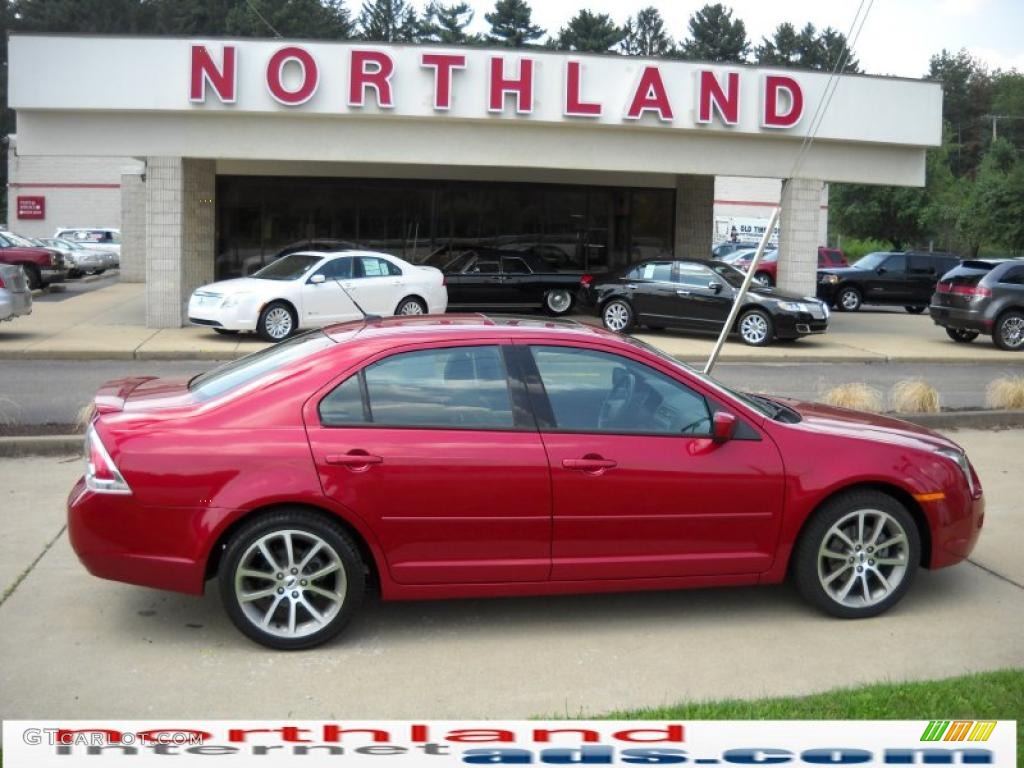 2008 Fusion SE V6 - Redfire Metallic / Charcoal Black/Red photo #1