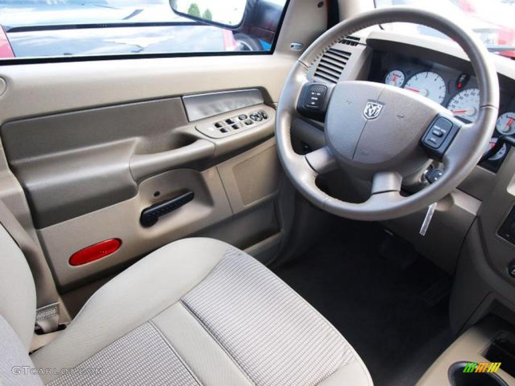 2007 Ram 1500 SLT Quad Cab 4x4 - Flame Red / Khaki Beige photo #11