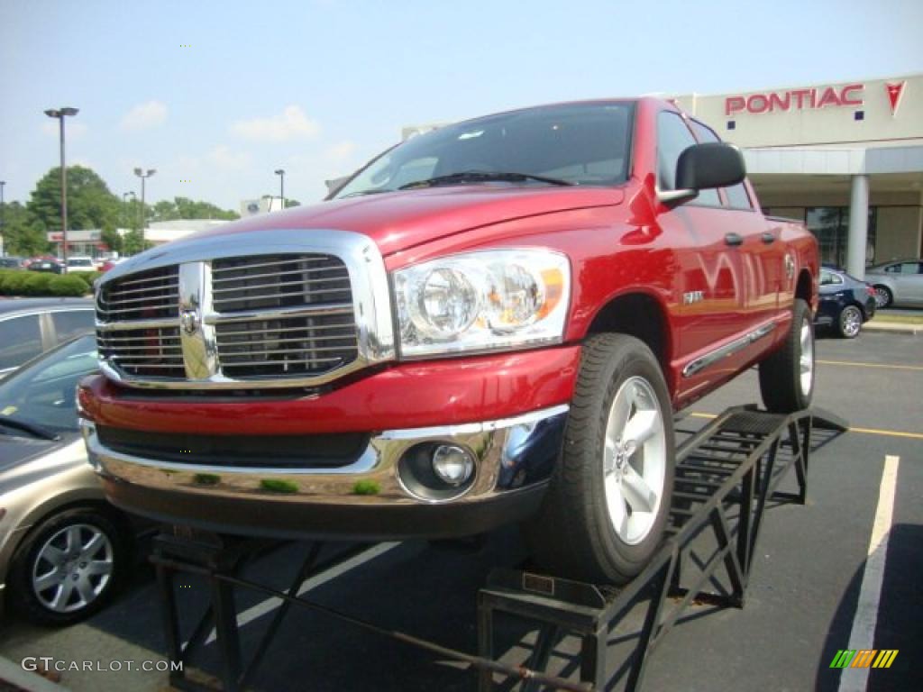 2007 Ram 1500 Big Horn Edition Quad Cab - Inferno Red Crystal Pearl / Medium Slate Gray photo #1