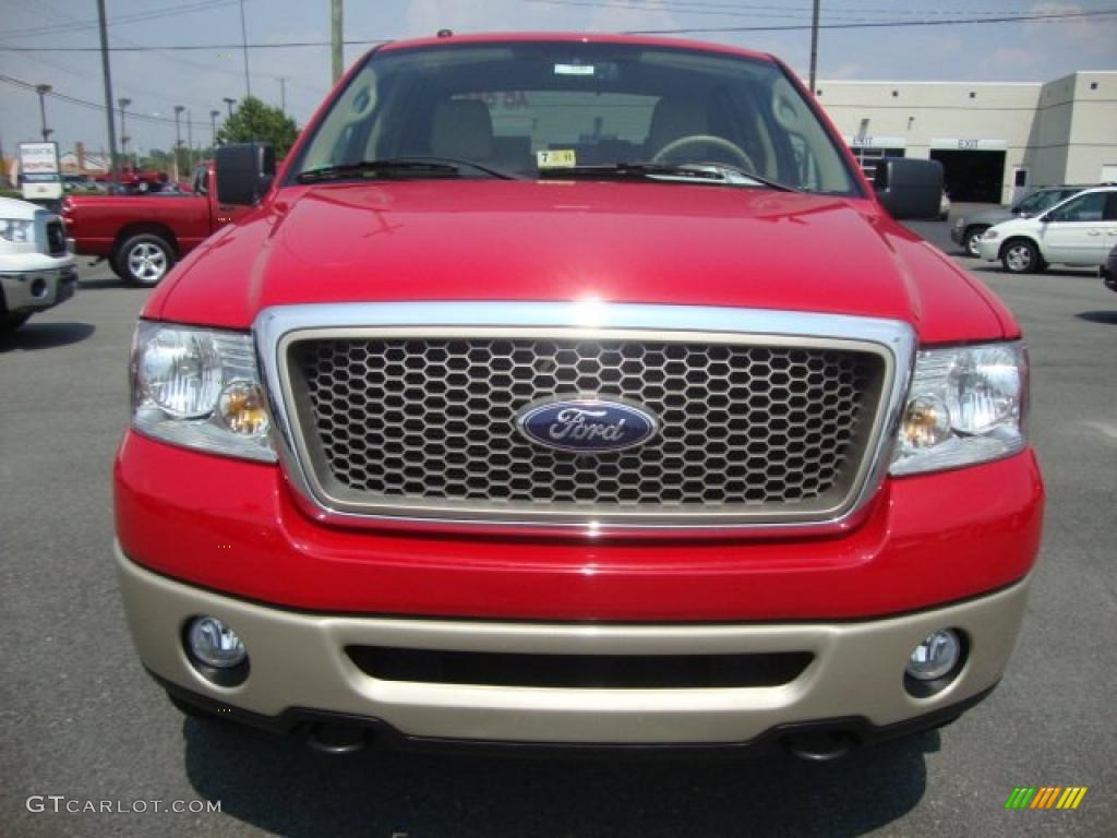 2008 F150 Lariat SuperCrew 4x4 - Bright Red / Tan photo #9