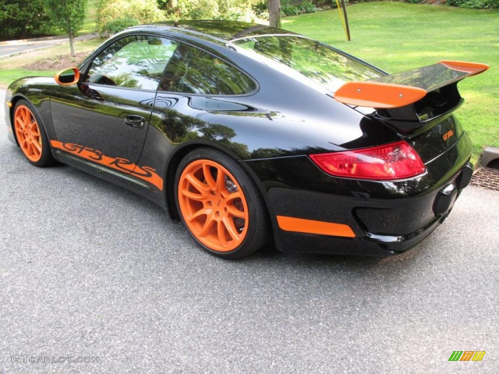 2008 911 GT3 RS - Black/Orange / Black photo #4