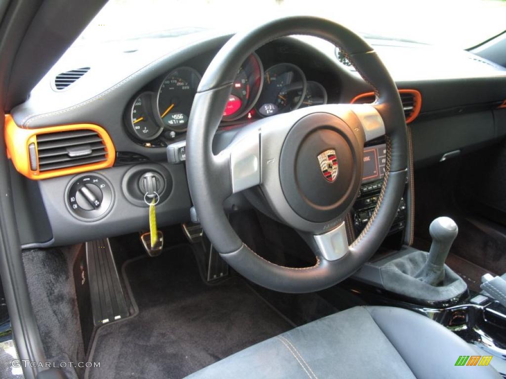 2008 911 GT3 RS - Black/Orange / Black photo #18