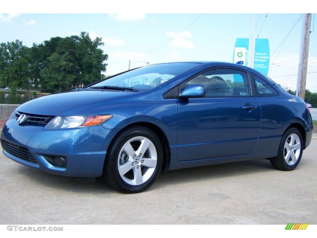 2008 Civic EX Coupe - Atomic Blue Metallic / Gray photo #2