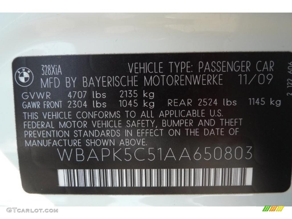 2010 3 Series 328i xDrive Sedan - Alpine White / Black photo #50