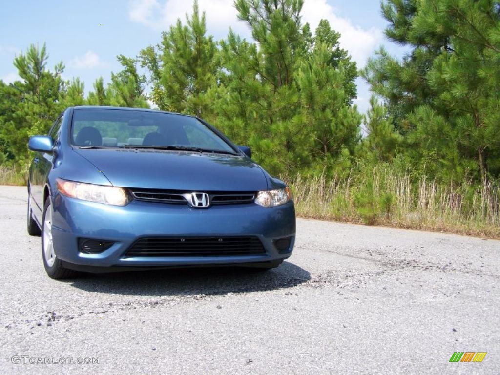 2008 Civic EX Coupe - Atomic Blue Metallic / Gray photo #43