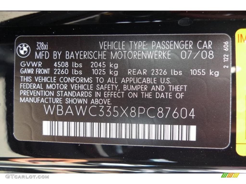 2008 3 Series 328xi Coupe - Jet Black / Black photo #50