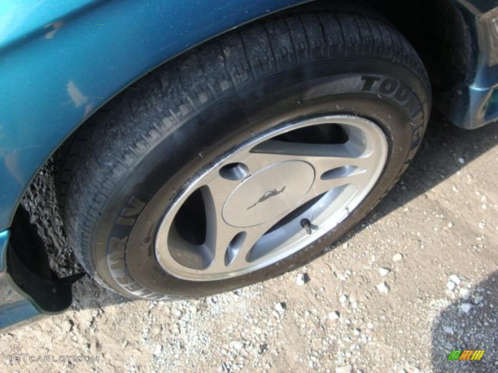 1997 Mustang V6 Convertible - Pacific Green Metallic / Saddle photo #4