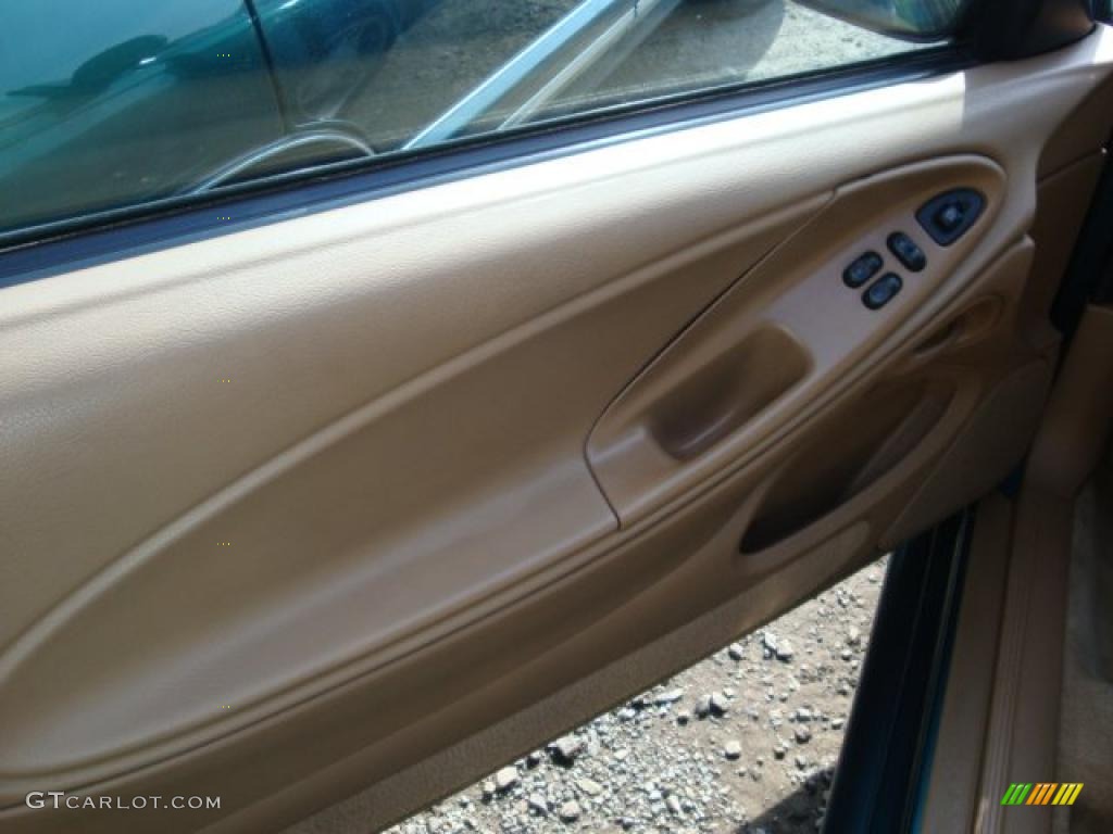 1997 Mustang V6 Convertible - Pacific Green Metallic / Saddle photo #8