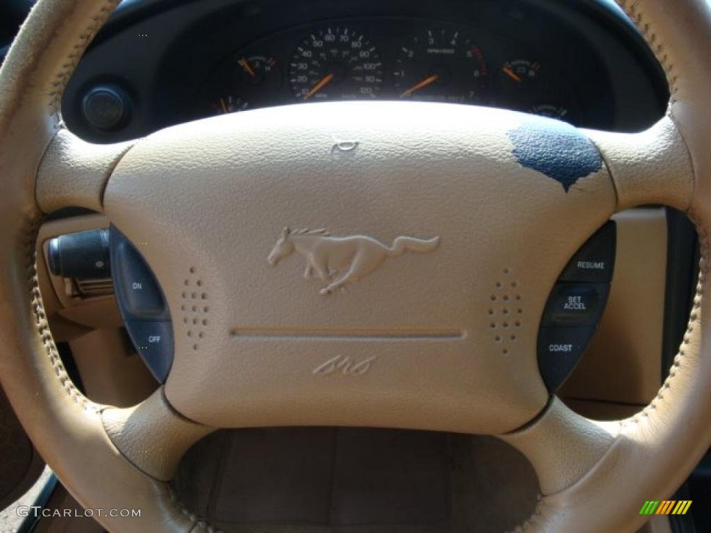 1997 Mustang V6 Convertible - Pacific Green Metallic / Saddle photo #10