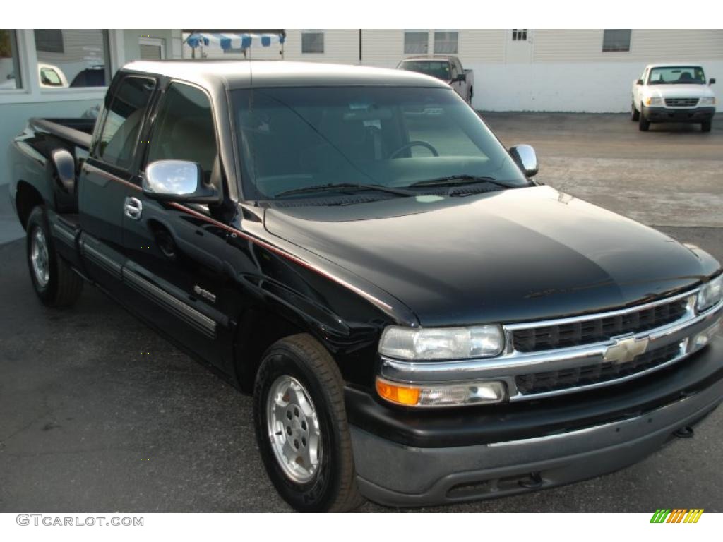 2001 Silverado 1500 LS Extended Cab - Onyx Black / Graphite photo #4