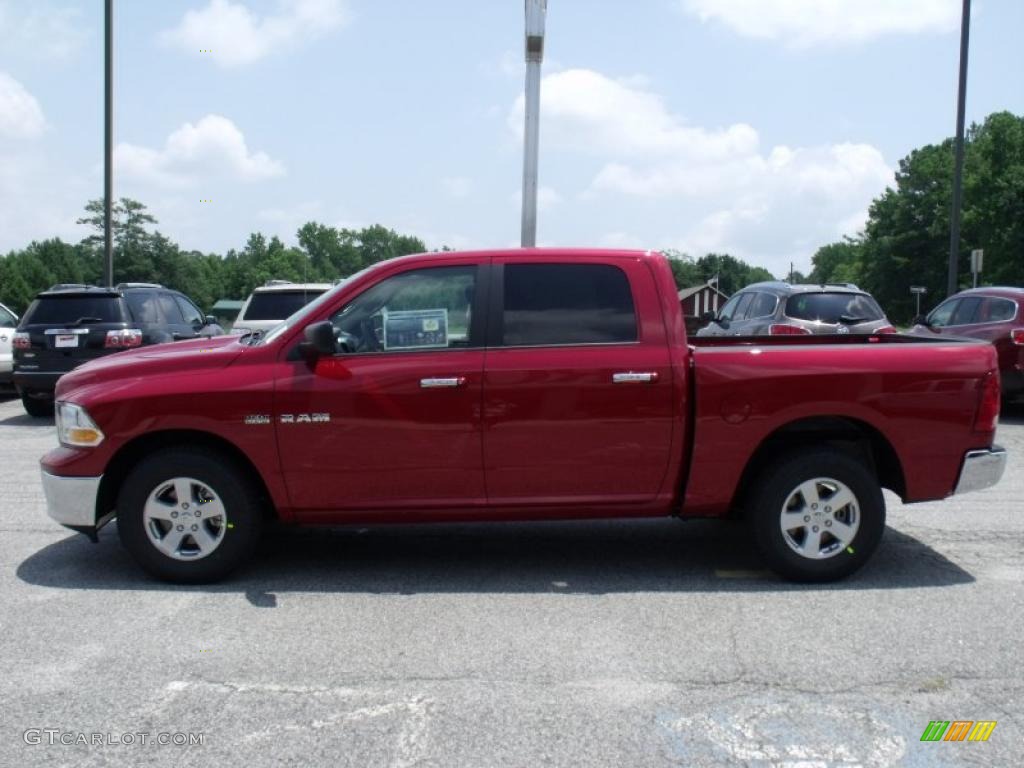 2010 Ram 1500 SLT Crew Cab - Inferno Red Crystal Pearl / Dark Slate/Medium Graystone photo #5