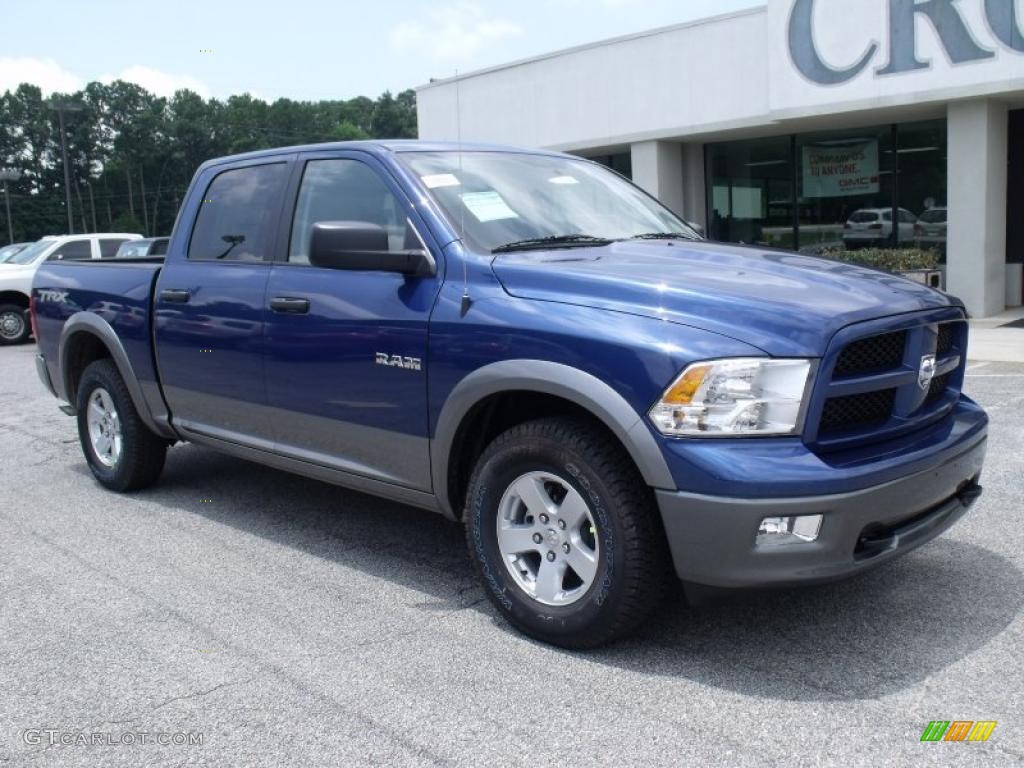 2010 Ram 1500 TRX Crew Cab - Deep Water Blue Pearl / Light Pebble Beige/Bark Brown photo #2