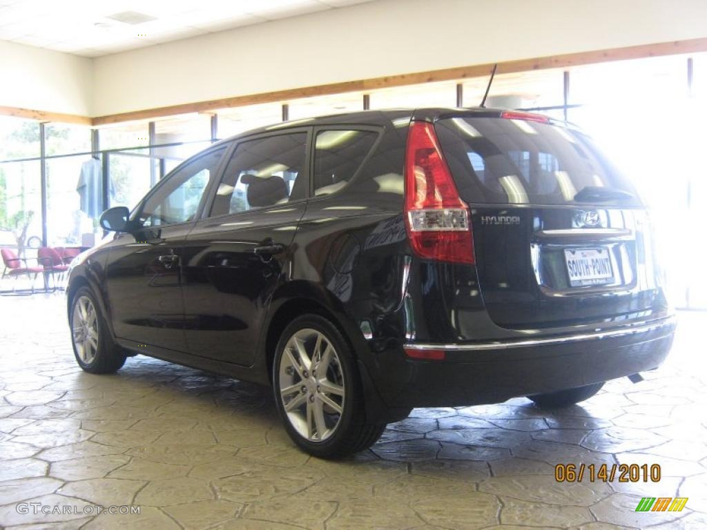 2009 Elantra Touring - Black Pearl / Beige photo #4