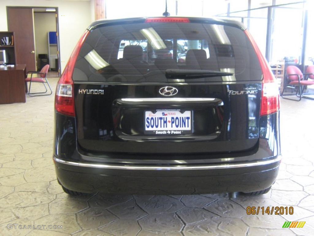 2009 Elantra Touring - Black Pearl / Beige photo #5