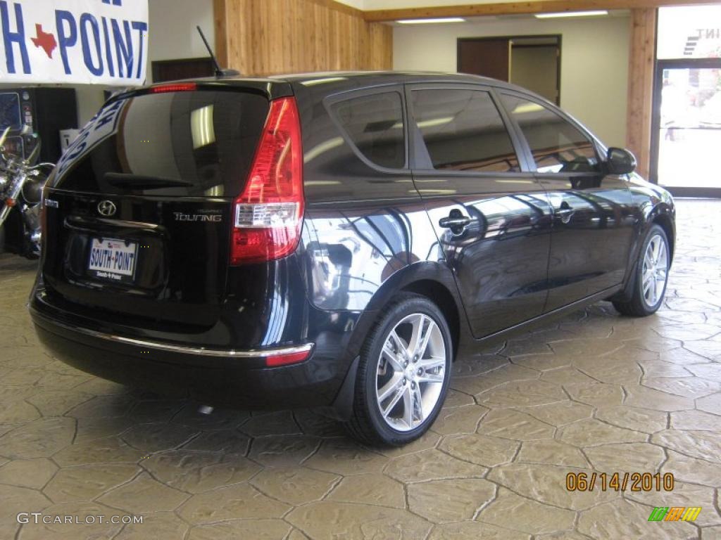 2009 Elantra Touring - Black Pearl / Beige photo #6