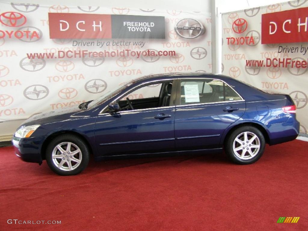 2003 Accord EX V6 Sedan - Eternal Blue Pearl / Gray photo #4