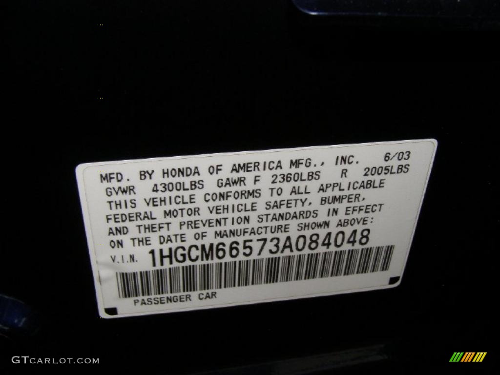 2003 Accord EX V6 Sedan - Eternal Blue Pearl / Gray photo #14