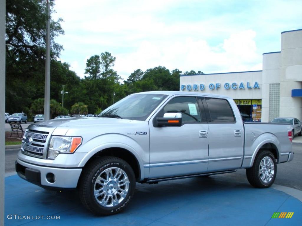 2010 F150 Platinum SuperCrew - Ingot Silver Metallic / Sienna Brown Leather/Black photo #1