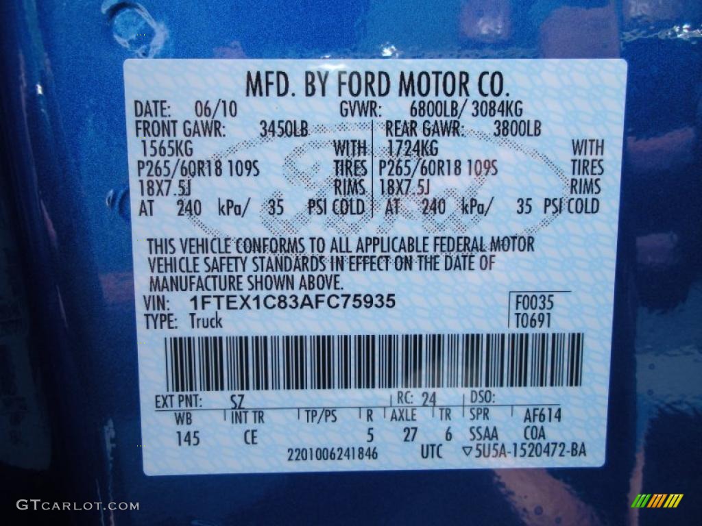 2010 F150 STX SuperCab - Blue Flame Metallic / Medium Stone photo #12