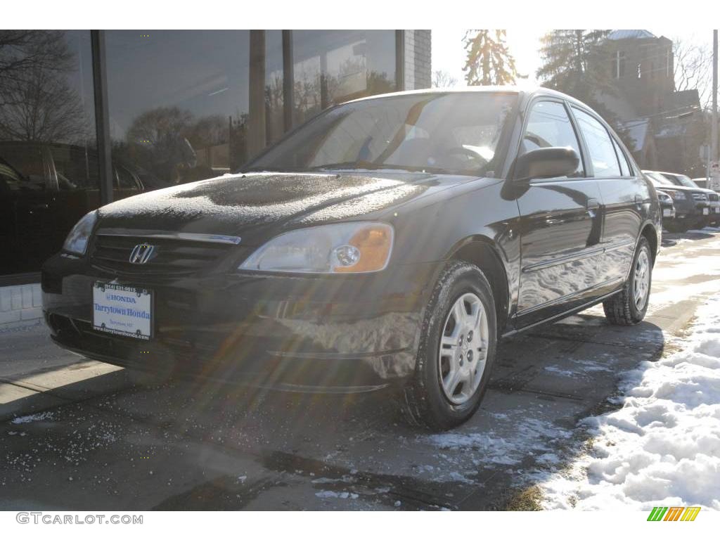 2001 Civic LX Sedan - Nighthawk Black Pearl / Gray photo #1