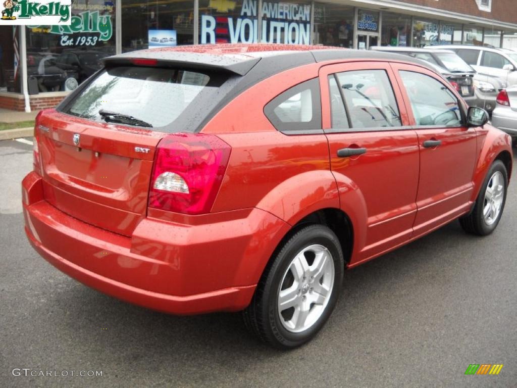 2007 Caliber SXT - Sunburst Orange Pearl / Pastel Slate Gray/Orange photo #3