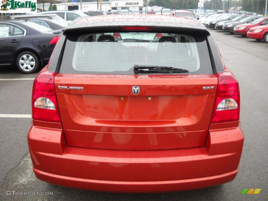 2007 Caliber SXT - Sunburst Orange Pearl / Pastel Slate Gray/Orange photo #4