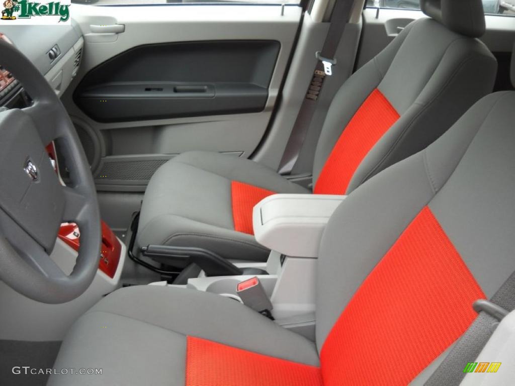 2007 Caliber SXT - Sunburst Orange Pearl / Pastel Slate Gray/Orange photo #9