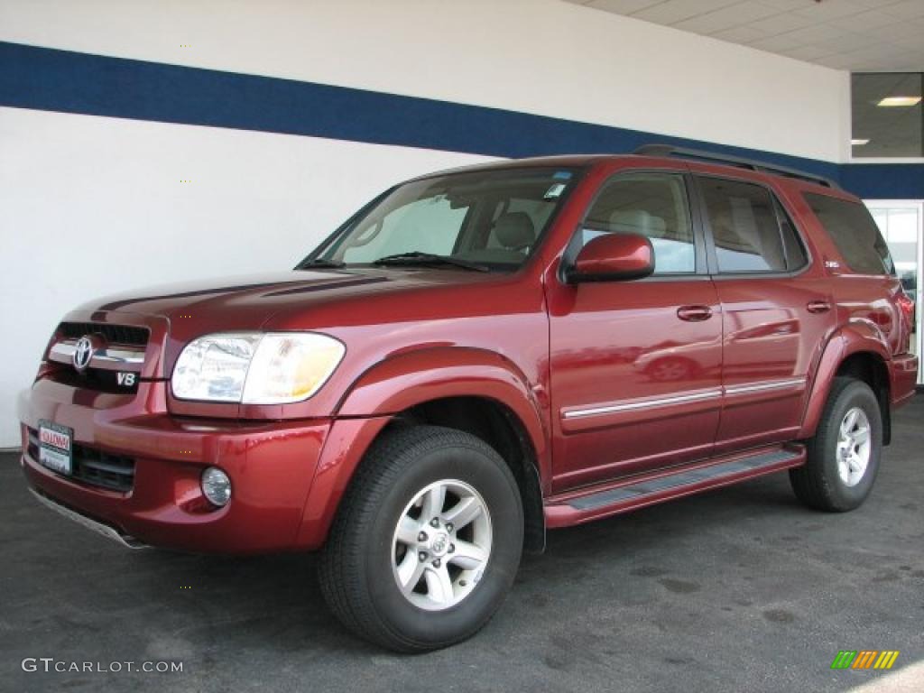 2006 Sequoia SR5 4WD - Salsa Red Pearl / Taupe photo #1