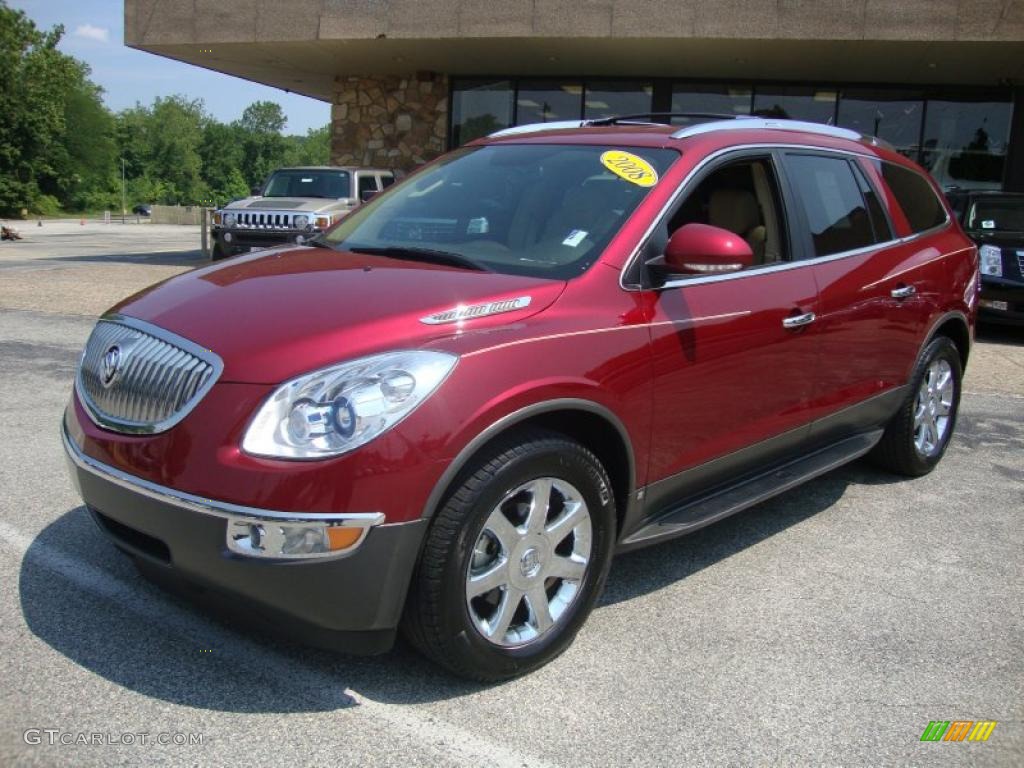 2008 Enclave CXL - Red Jewel / Cashmere/Cocoa photo #2