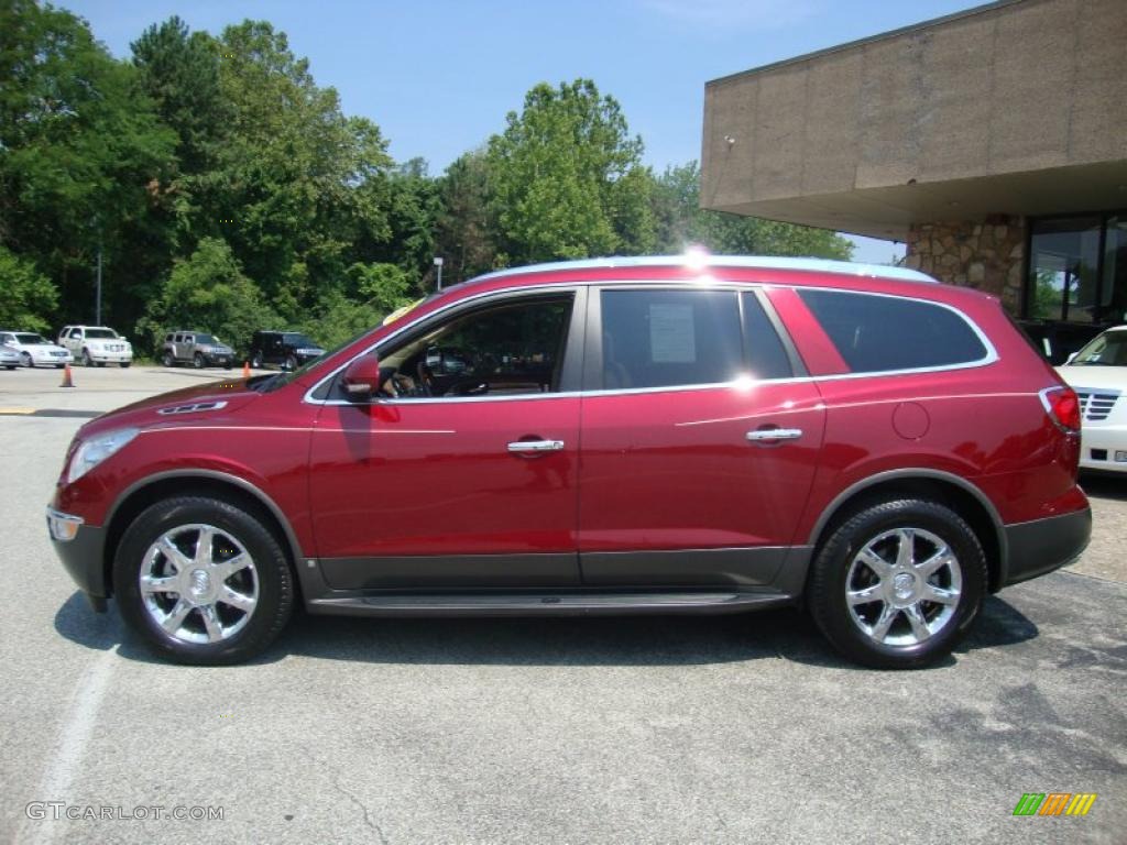 2008 Enclave CXL - Red Jewel / Cashmere/Cocoa photo #11