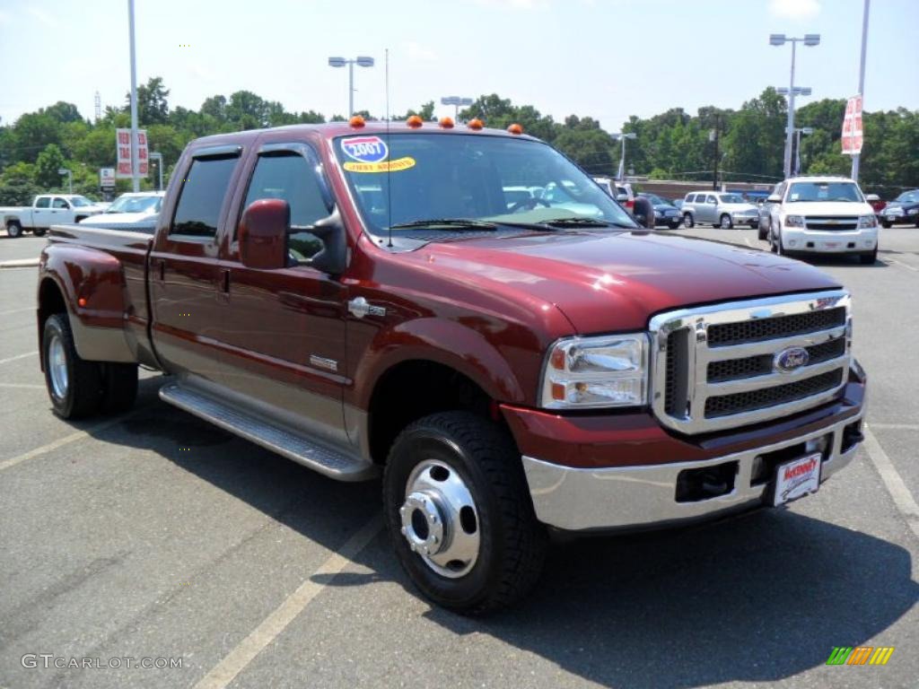 2007 F350 Super Duty King Ranch Crew Cab 4x4 Dually - Dark Copper Metallic / Castano Brown Leather photo #5