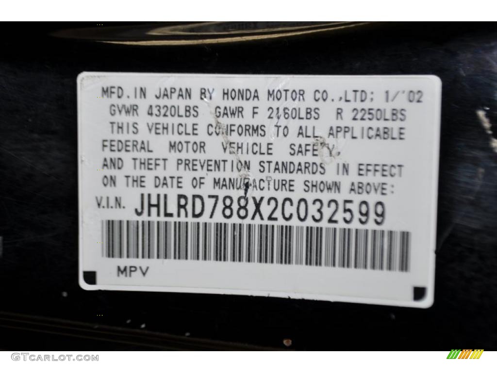 2002 CR-V EX 4WD - Nighthawk Black Pearl / Black photo #9