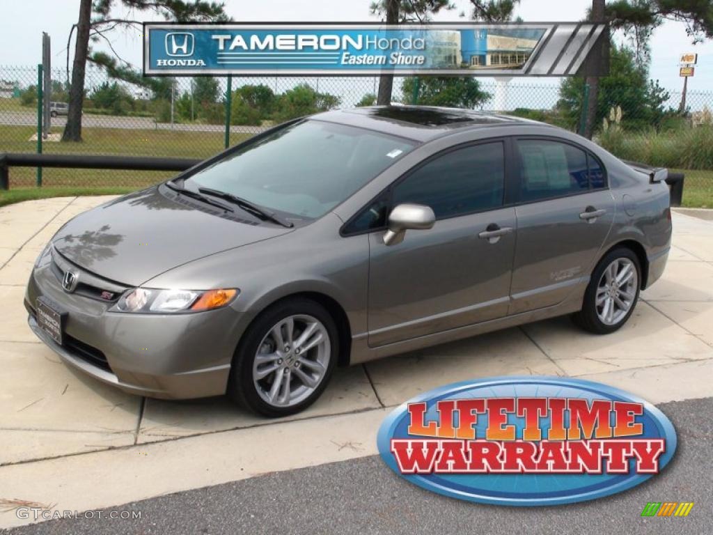 2008 Civic Si Sedan - Galaxy Gray Metallic / Black photo #1