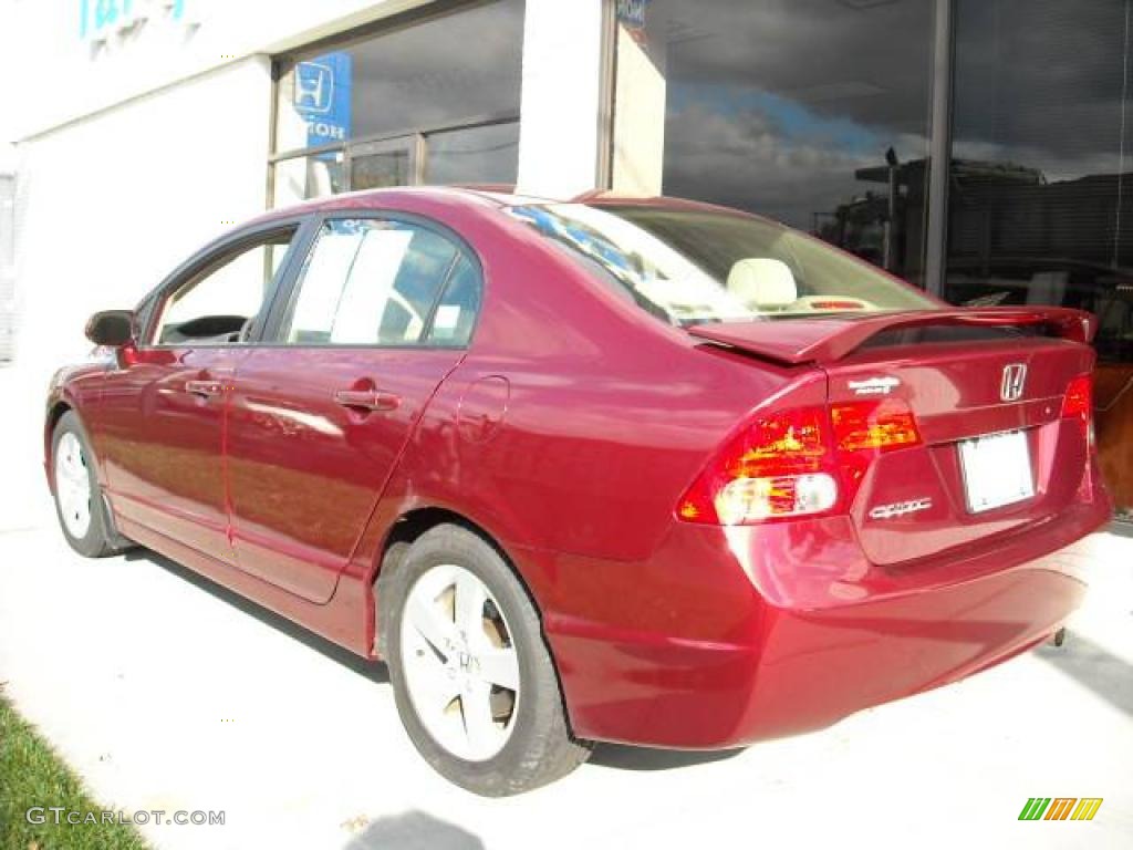 2007 Civic EX Sedan - Tango Red Pearl / Gray photo #6