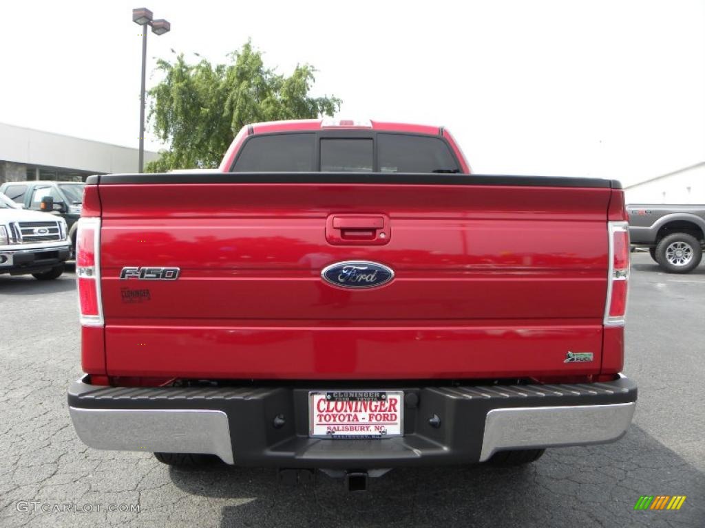 2010 F150 Lariat SuperCrew 4x4 - Red Candy Metallic / Tan photo #4