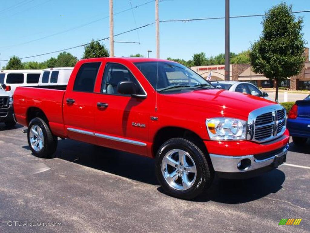 2008 Ram 1500 Big Horn Edition Quad Cab 4x4 - Flame Red / Medium Slate Gray photo #2