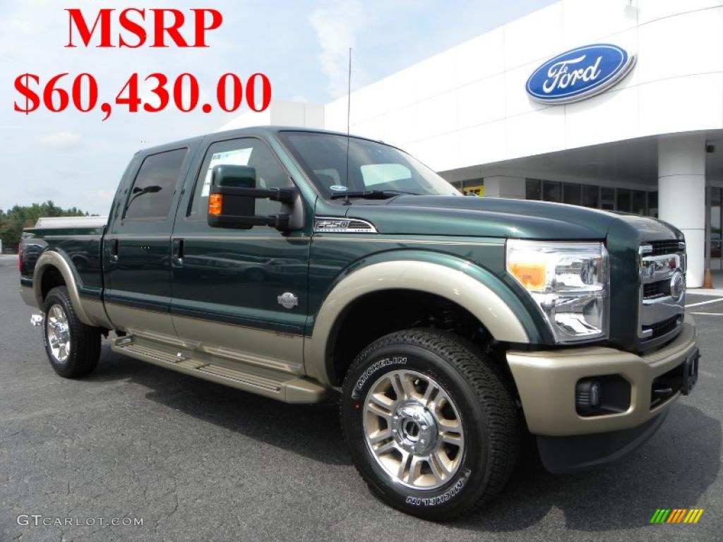 2011 F250 Super Duty King Ranch Crew Cab 4x4 - Forest Green Metallic / Chaparral Leather photo #1