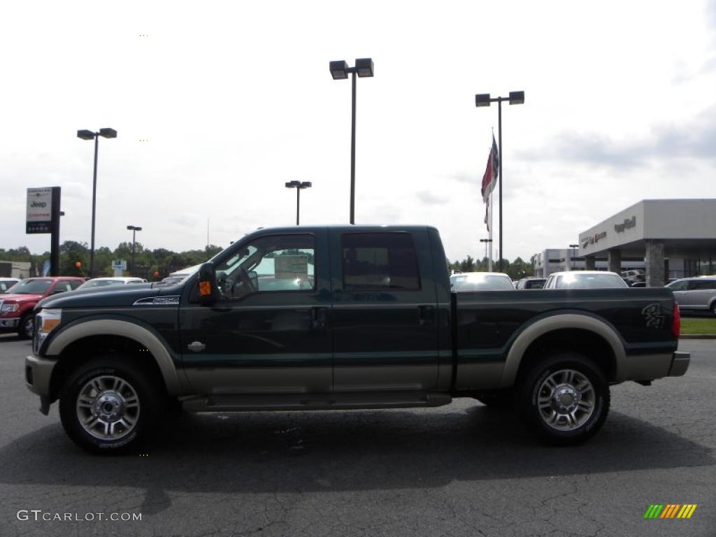 2011 F250 Super Duty King Ranch Crew Cab 4x4 - Forest Green Metallic / Chaparral Leather photo #5