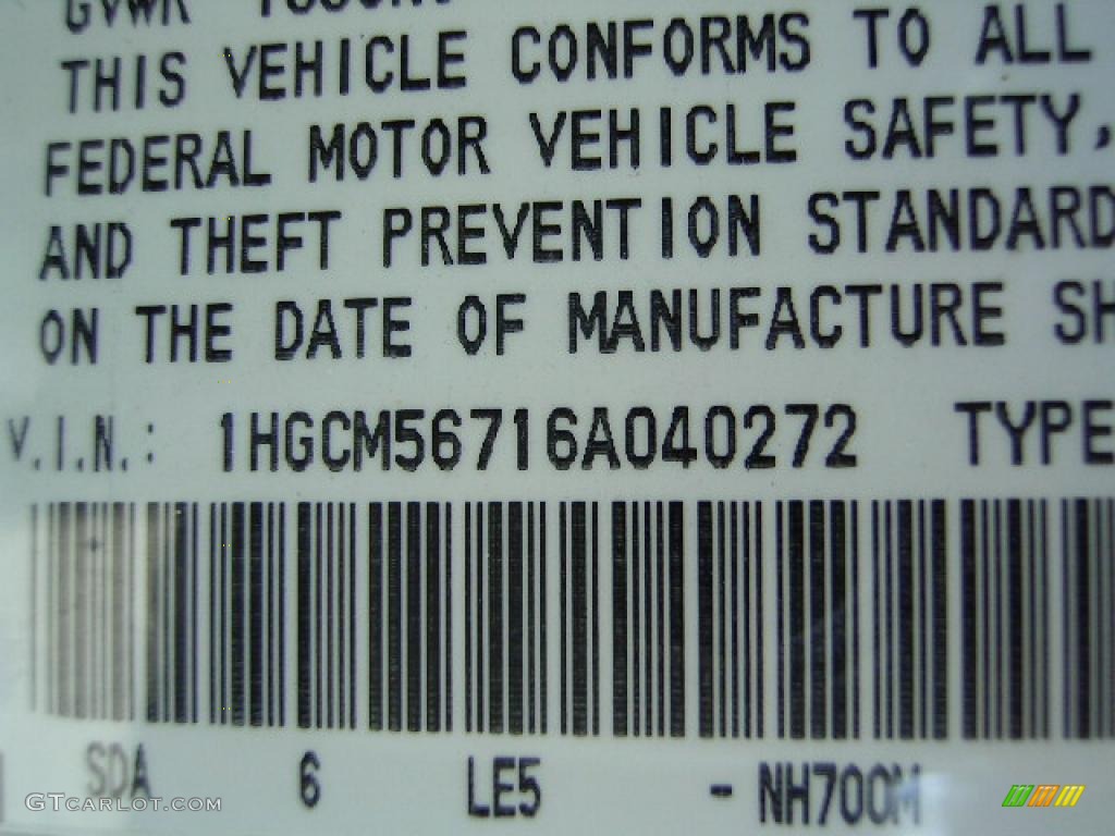 2006 Accord EX Sedan - Alabaster Silver Metallic / Black photo #12