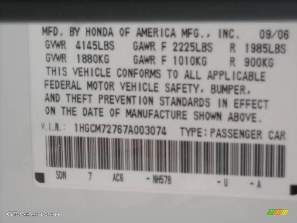 2007 Accord EX Coupe - Taffeta White / Ivory photo #11