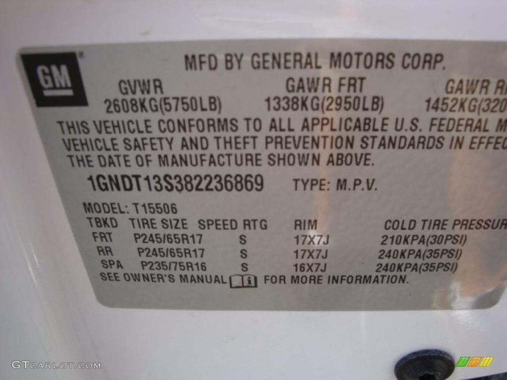 2008 TrailBlazer LT 4x4 - Summit White / Ebony photo #19