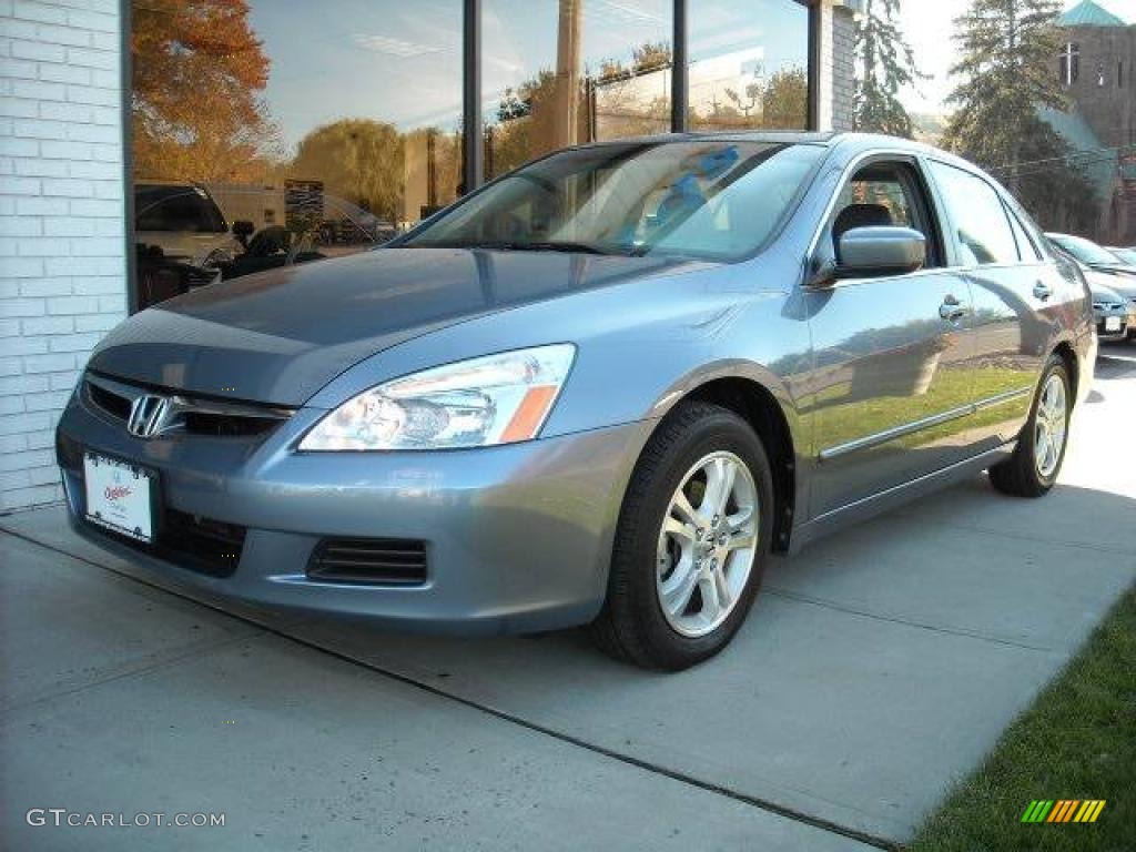 2007 Accord EX-L Sedan - Cool Blue Metallic / Gray photo #1