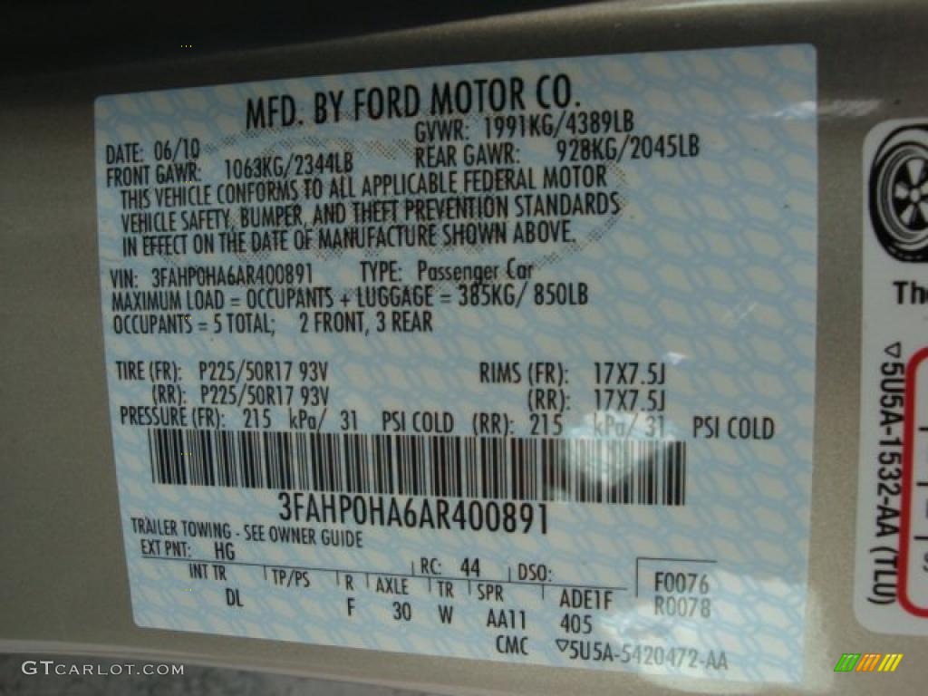 2010 Fusion SE - Smokestone Metallic / Medium Light Stone photo #19