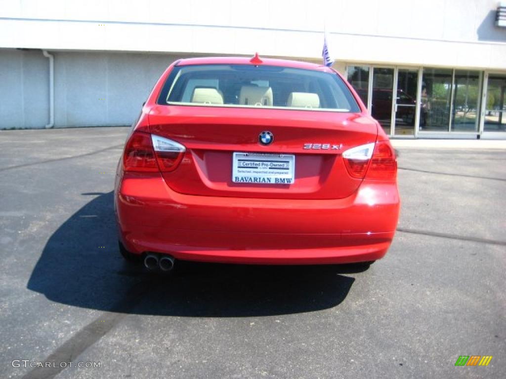 2008 3 Series 328xi Sedan - Crimson Red / Beige Dakota Leather photo #4